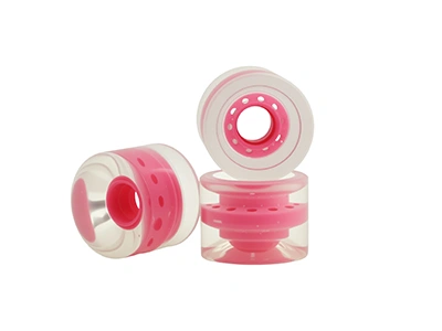 Roues en PU transparentes à double couche avec absorption des chocs
